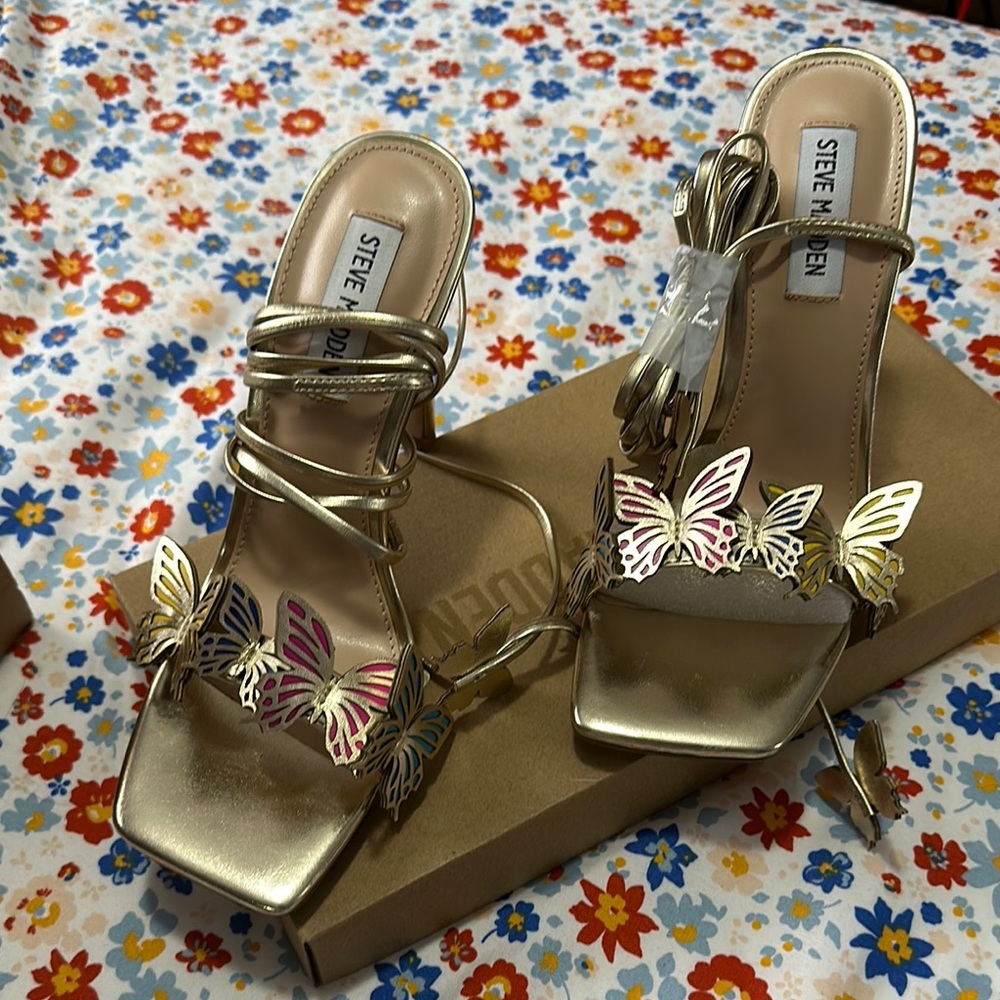 Steve Madden Gold Butterfly Heels